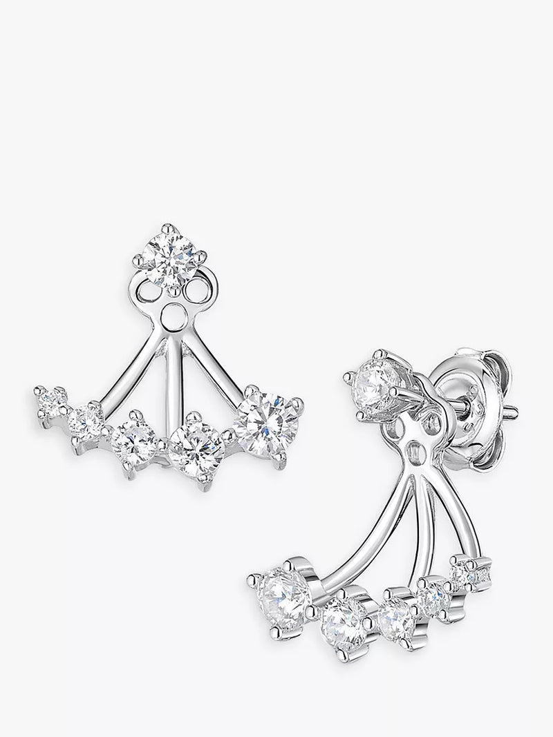 Jools cubic zirconia drop earrings silver, UK version