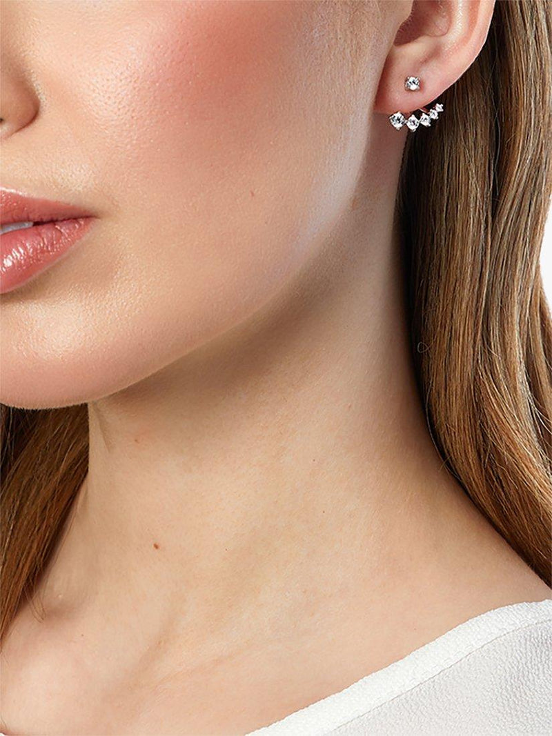 Jools cubic zirconia drop earrings silver, UK version