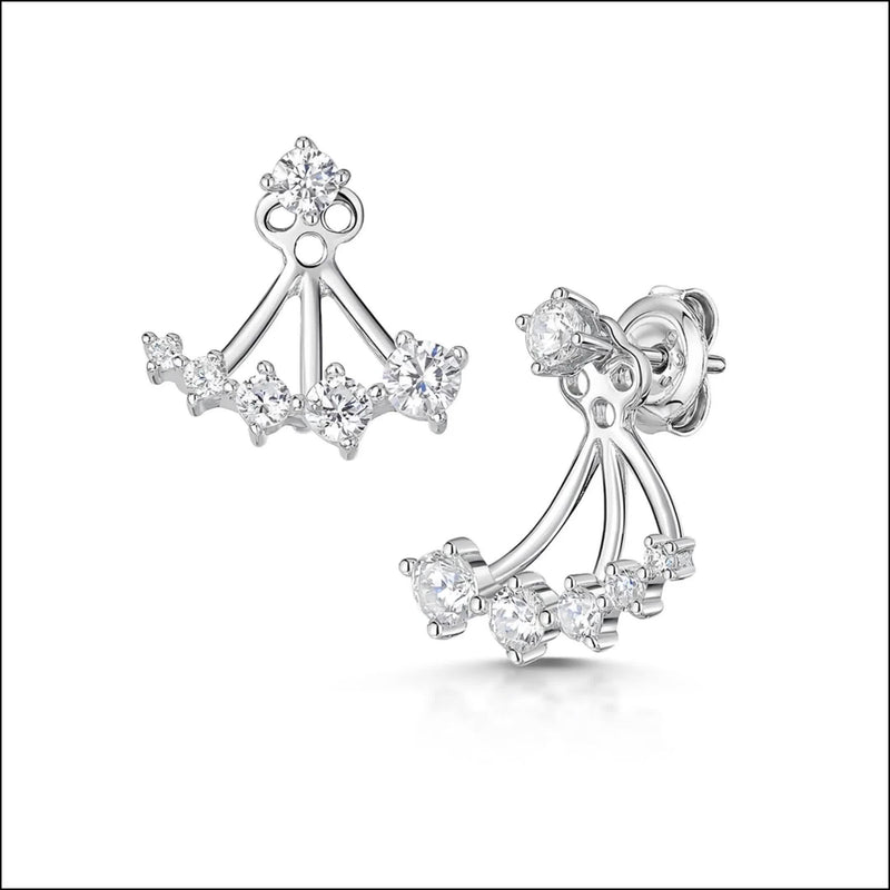 Jools cubic zirconia drop earrings silver, UK version