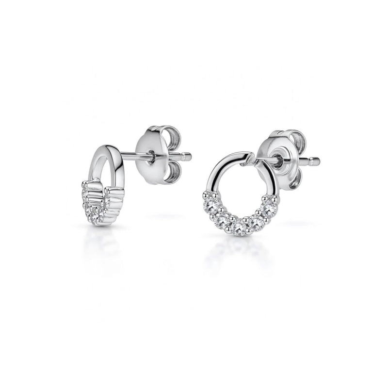 Jools silver cubic zirconia stud earrings, UK version
