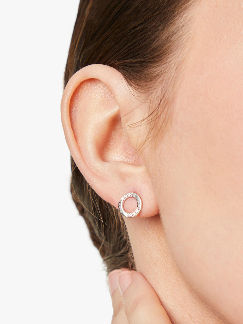 Jools by Jenny Brown half pave circle stud earrings (British brand)