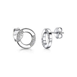 Jools by Jenny Brown half pave circle stud earrings (British brand)