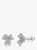 Jools by Jenny Brown cubic zirconia heart petal stud earrings 8mm (British brand)