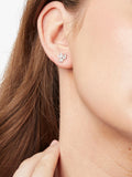 Jools by Jenny Brown cubic zirconia heart petal stud earrings 8mm (British brand)