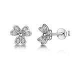 Jools by Jenny Brown cubic zirconia heart petal stud earrings 8mm (British brand)