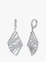 John Lewis Jools by Jenny Brown Lattice Cubic Zirconia Drop Earrings Silver- Buy online at McGrocer