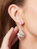 Jools by Jenny Brown cubic zirconia drop earrings in rhodium silver, UK version