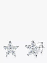 John Lewis Jools by Jenny Brown Marquise Cubic Zirconia Flower Stud Earrings, Silver- Buy online at McGrocer