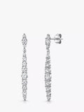 Jools by Jenny Brown Cubic Zirconia Elongated Oval Drop Earrings, Silver