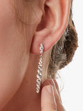 Jools by Jenny Brown cubic zirconia drop earrings 4cm, imported from the UK