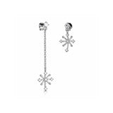 Jools cubic zirconia snowflake drop earrings silver 2.5cm imported from the UK