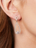 Jools by Jenny Brown open teardrop cubic zirconia earrings 3.4cm, UK version