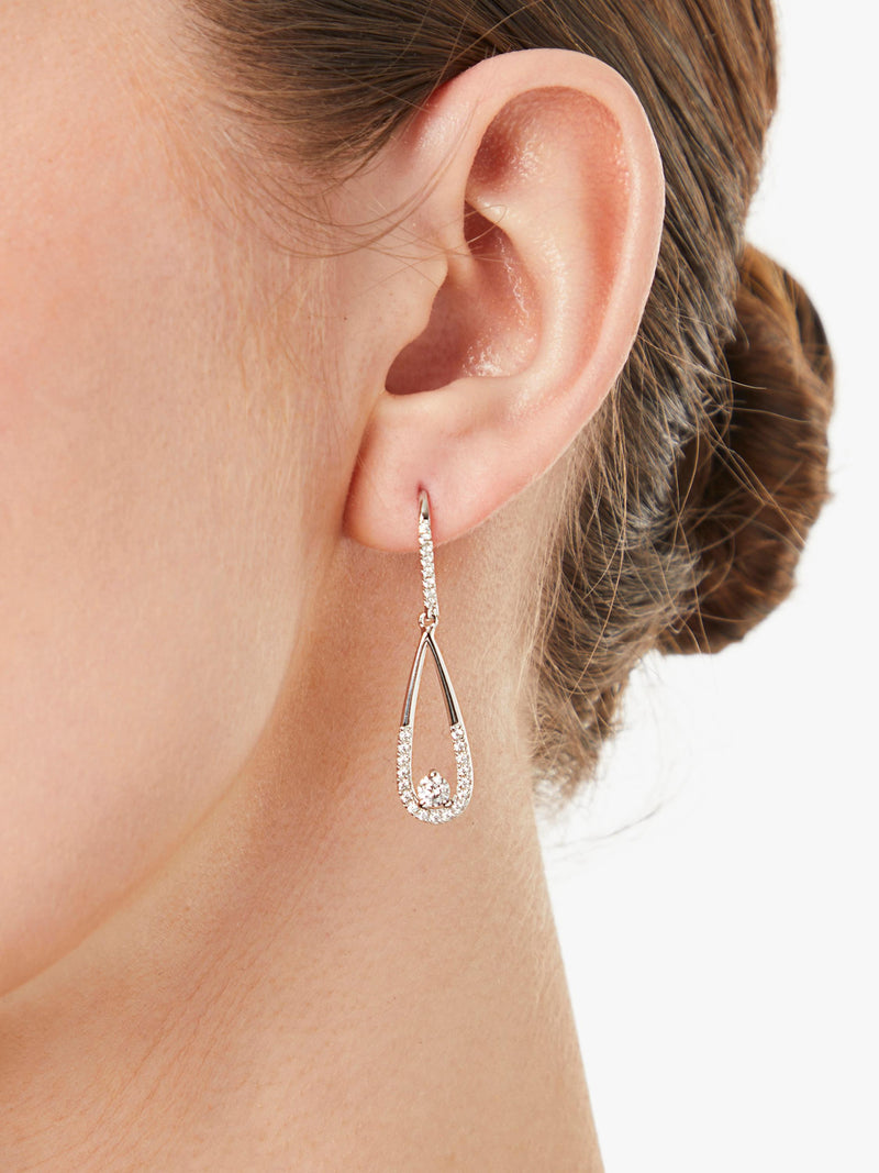 Jools by Jenny Brown cubic zirconia teardrop earrings silver - British product