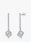 Jools by Jenny Brown cube drop earrings silver, UK version