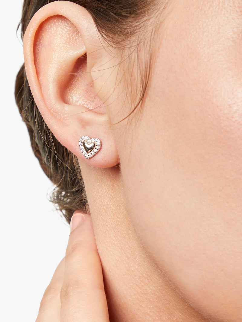 Jools by Jenny Brown heart earrings cubic zirconia, imported from the UK