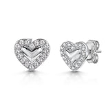 Jools by Jenny Brown heart earrings cubic zirconia, imported from the UK