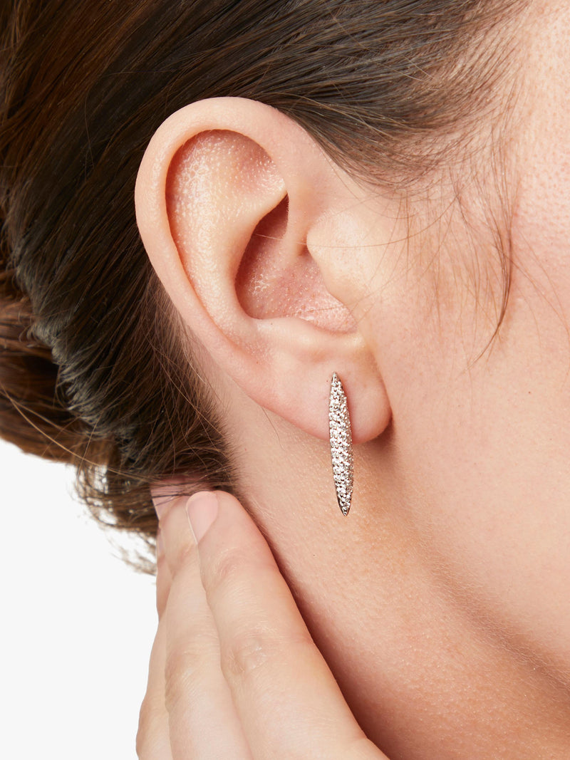 Jools by Jenny Brown silver pave cubic zirconia stem drop earrings (British brand)