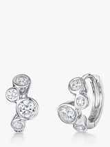John Lewis Jools by Jenny Brown Cubic Zirconia Bubble Huggie Earrings, Silver- Buy online at McGrocer