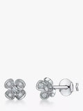 Jools cubic zirconia petal stud earrings 7.5mm, imported from the UK