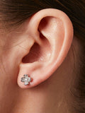 Jools cubic zirconia petal stud earrings 7.5mm, imported from the UK