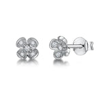 Jools cubic zirconia petal stud earrings 7.5mm, imported from the UK