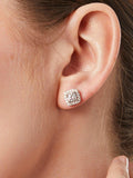 Jools by Jenny Brown silver cubic zirconia square halo stud earrings, UK version