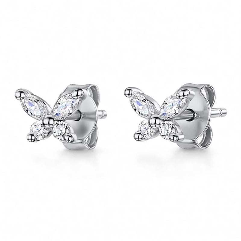 Jools by Jenny Brown cubic zirconia butterfly stud earrings, UK version
