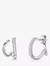 John Lewis Jools by Jenny Brown Cubic Zirconia Twist Huggie Earrings, Silver- Buy online at McGrocer
