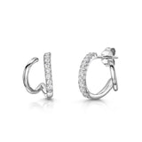 Jools by Jenny Brown twist huggie cubic zirconia earrings 1.4cm (British brand)