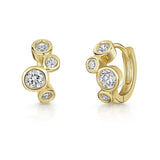 Jools by Jenny Brown cubic zirconia huggie earrings in sterling silver (British brand)