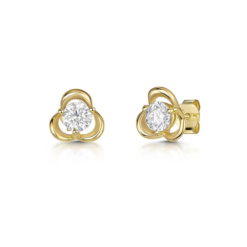 Jools by Jenny Brown open petal stud earrings in sterling silver, UK version
