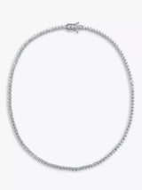 John Lewis Jools by Jenny Brown 3mm Cubic Zirconia Tennis Necklace, Silver- Buy online at McGrocer