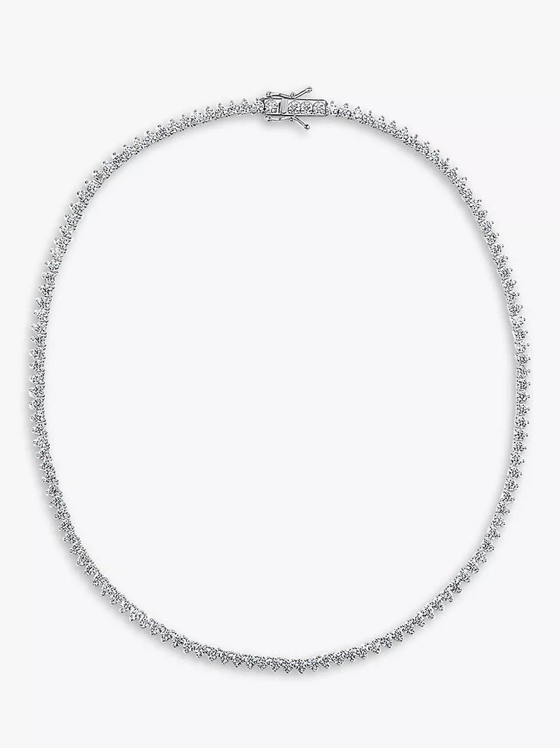 Jools by Jenny Brown 3mm cubic zirconia tennis necklace silver, imported from the UK