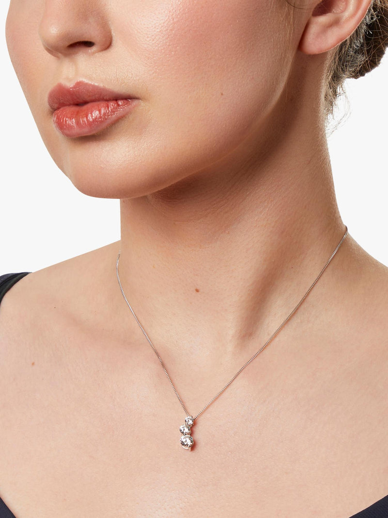 Jools by Jenny Brown cubic zirconia pendant necklace silver (British brand)