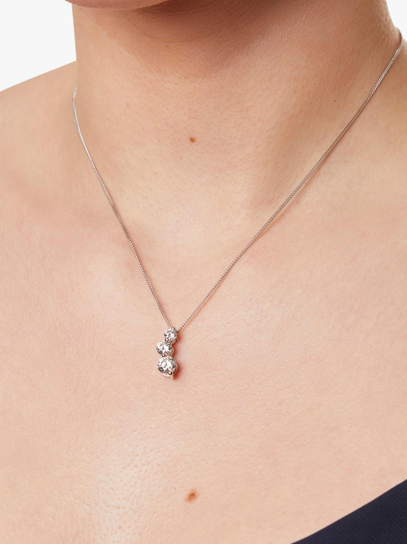 Jools by Jenny Brown cubic zirconia pendant necklace silver (British brand)