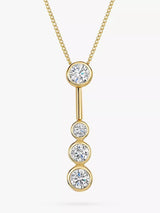John Lewis Jools by Jenny Brown 4 Cubic Zirconia Line Drop Pendant Necklace- Buy online at McGrocer