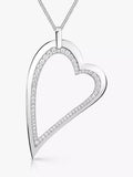 Jools by Jenny Brown heart pendant necklace with cubic zirconia (British brand)