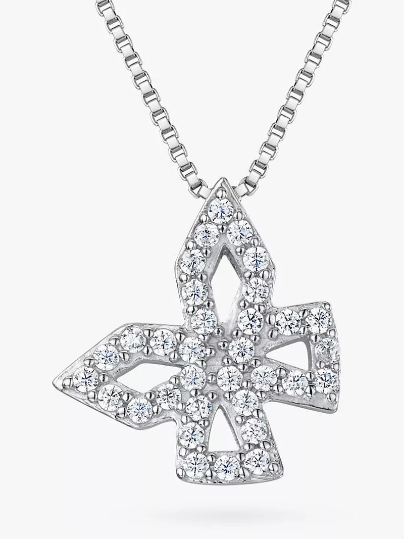 Jools by Jenny Brown butterfly pendant necklace silver, UK version