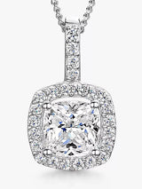 John Lewis Jools by Jenny Brown Cubic Zirconia Square Halo Pendant Necklace- Buy online at McGrocer