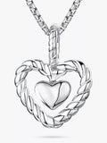 Jools by Jenny Brown woven heart pendant rhodium sterling silver (British brand)
