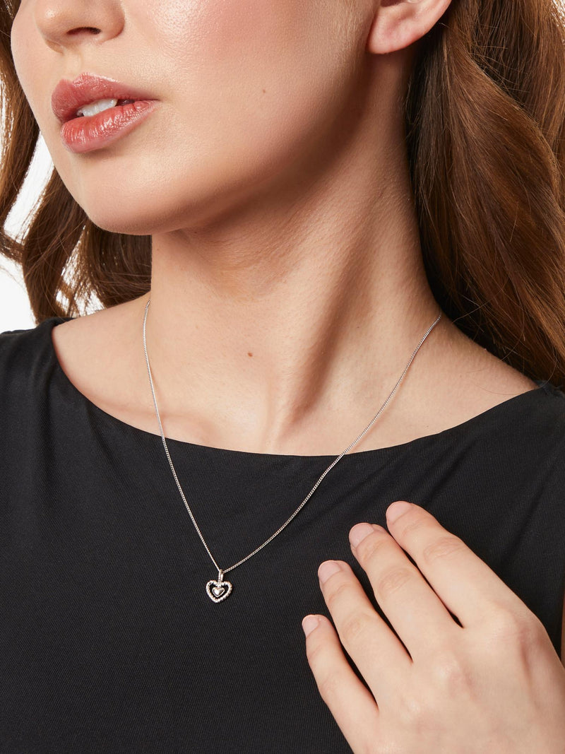Jools by Jenny Brown woven heart pendant rhodium sterling silver (British brand)
