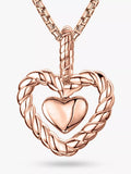 Jools by Jenny Brown Woven Heart Pendant Necklace 16-18 Inch Chain