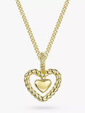 Jools by Jenny Brown Woven Heart Pendant Necklace 16-18 Inch Chain