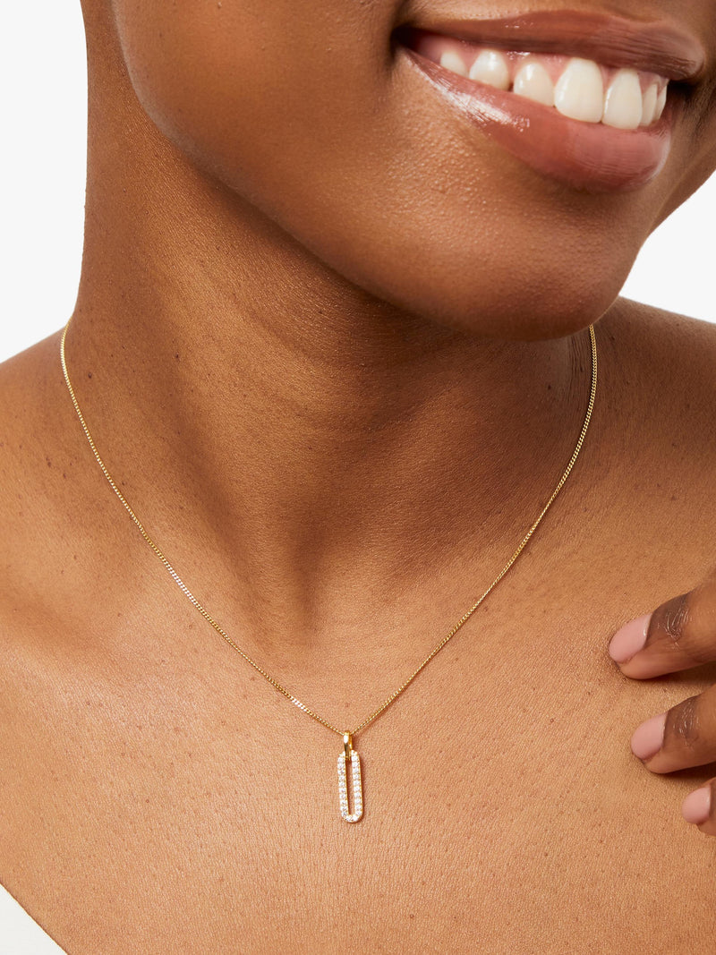 Jools by Jenny Brown cubic zirconia small link pendant necklace (British brand)