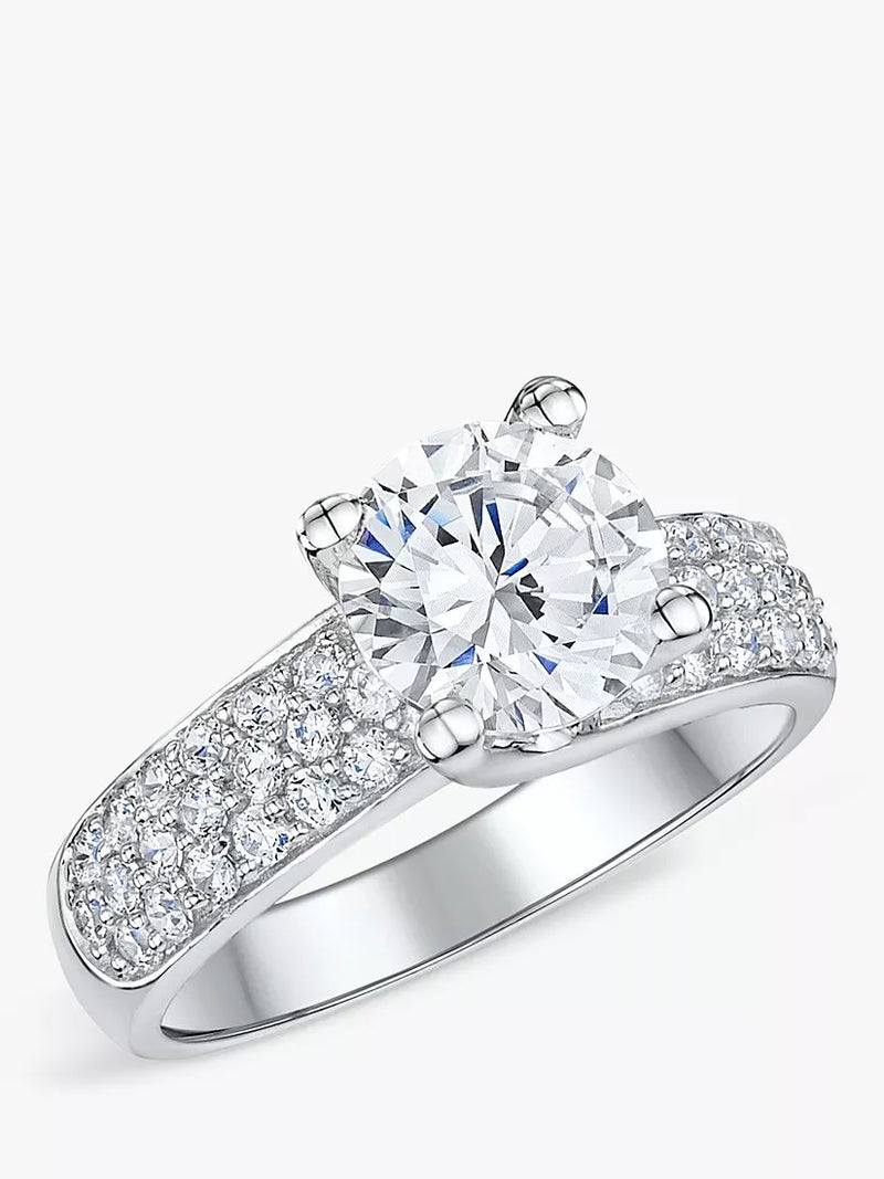 Jools by Jenny Brown 2ct Cubic Zirconia Pave Cocktail Ring, Silver