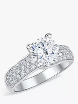 John Lewis Jools by Jenny Brown 2ct Cubic Zirconia Pave Cocktail Ring, Silver- Buy online at McGrocer