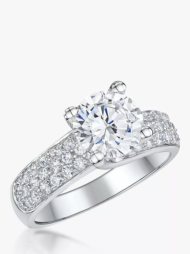 Jools by Jenny Brown 2ct Cubic Zirconia Pave Cocktail Ring, Silver