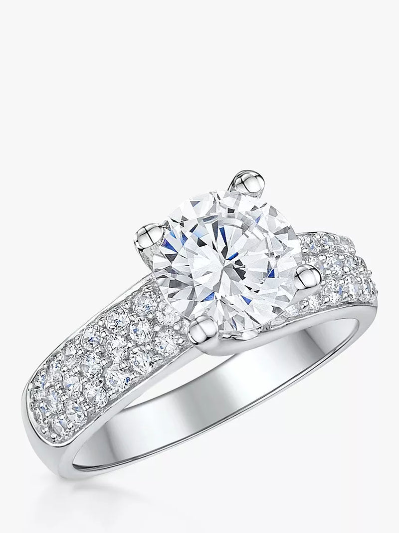 Jools by Jenny Brown 2ct Cubic Zirconia Pave Cocktail Ring, Silver