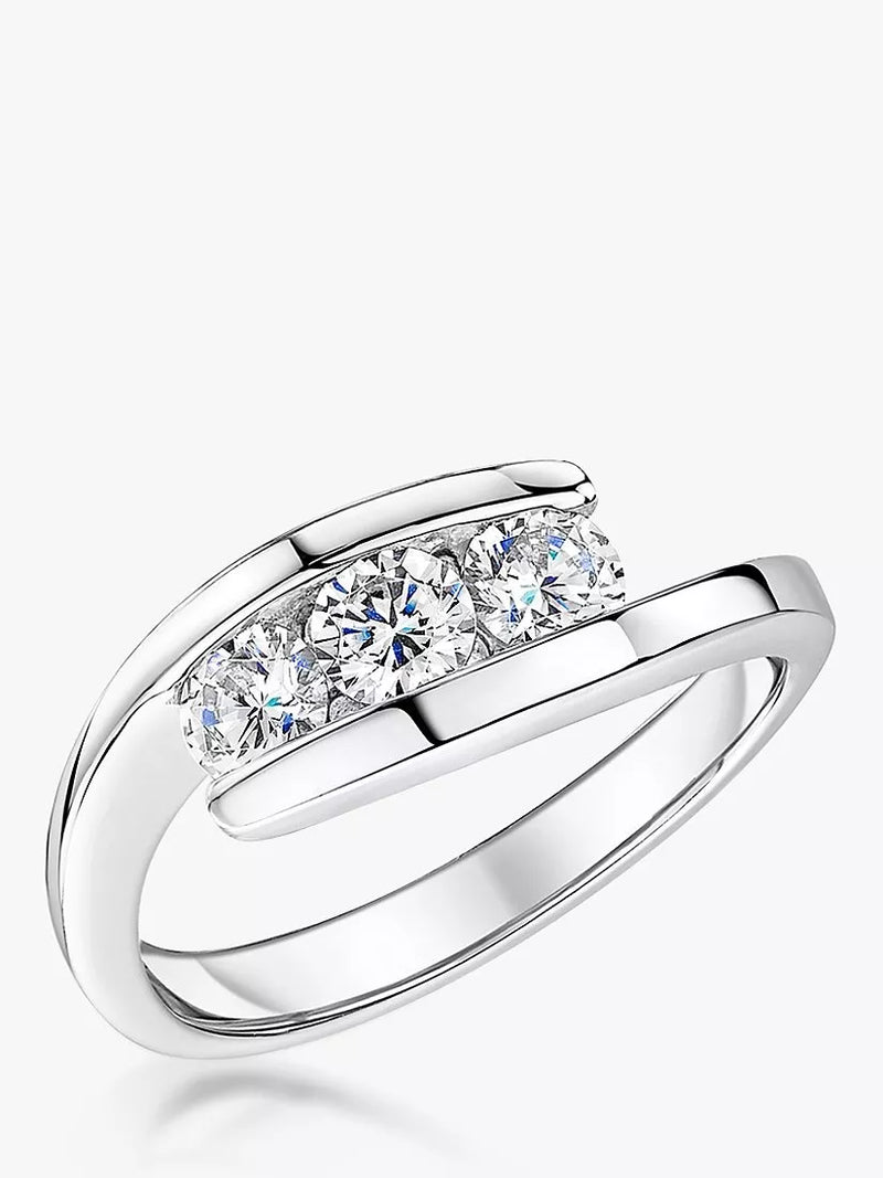 Jools by Jenny Brown 3 Stone Band Ring Silver