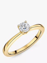 John Lewis Jools by Jenny Brown Solitaire Round Cut Cubic Zirconia 5mm Ring, Gold- Buy online at McGrocer